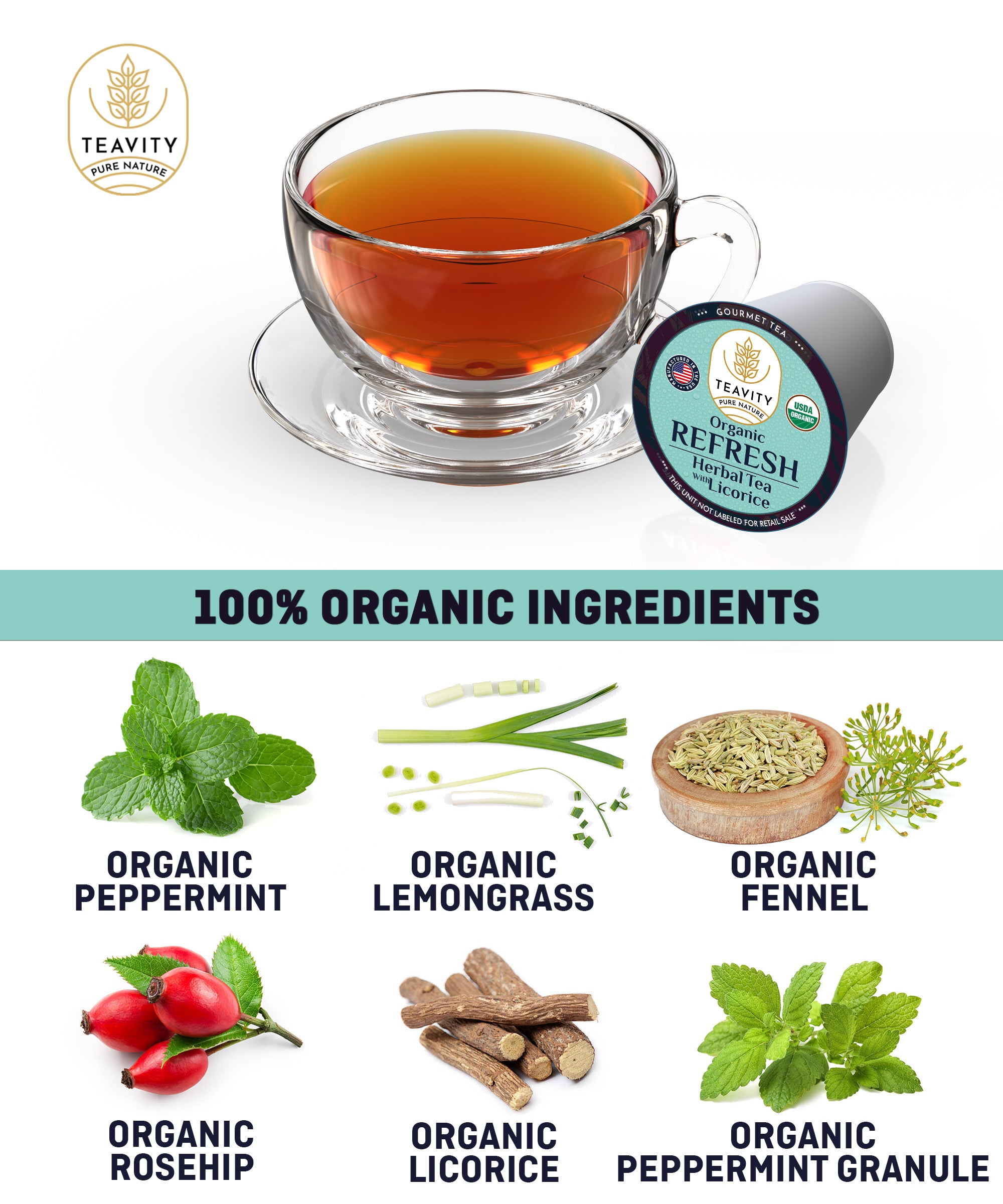 Organic Refresh Herbal Tea with Licorice