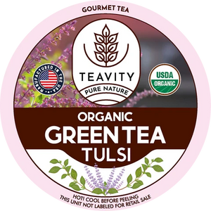 Organic Tulsi Green Tea Pods for Keurig – Naturally Caffeinated Holy Basil Green Tea
