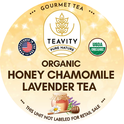 Organic Honey Chamomile & Lavender Tea Pods – Decaf Calming Herbal Blend