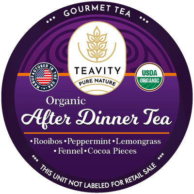Organic After Dinner Herbal Tea Pods — Caffeine-Free Digestive Blend (12ct)