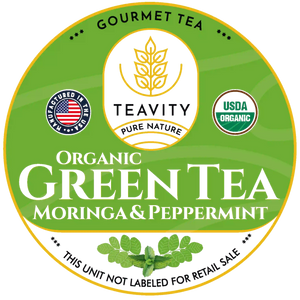 Organic Green Tea Moringa with Peppermint Pods — Energizing Antioxidant Blend