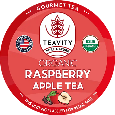 Organic Raspberry Apple Black Tea Pods for Keurig – Fruity Hibiscus & Black Tea Blend
