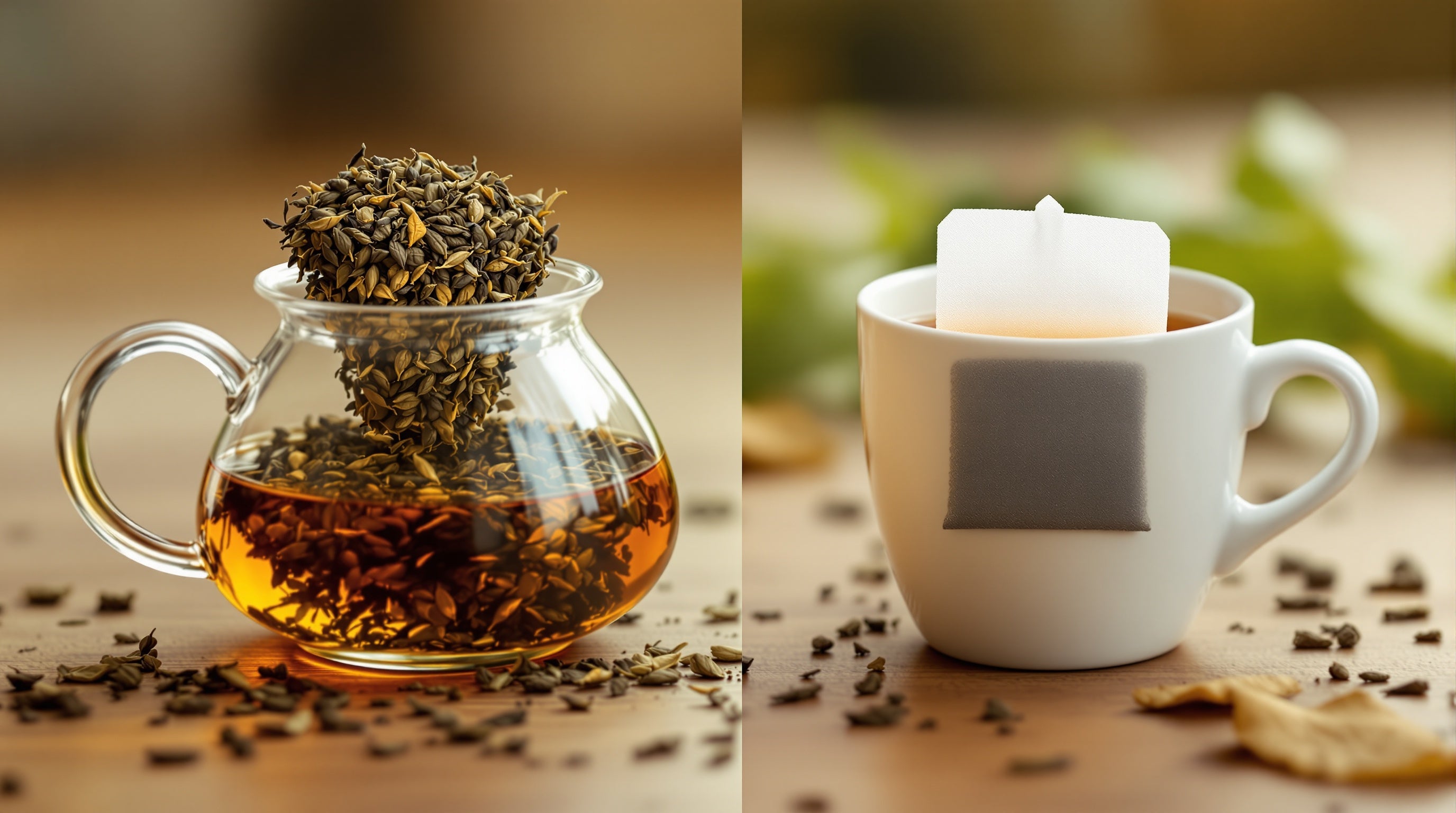 Loose leaf tea vs tea bags: which delivers better flavor, more health benefits, and less environmental impact? A complete comparison with brewing tips for both.