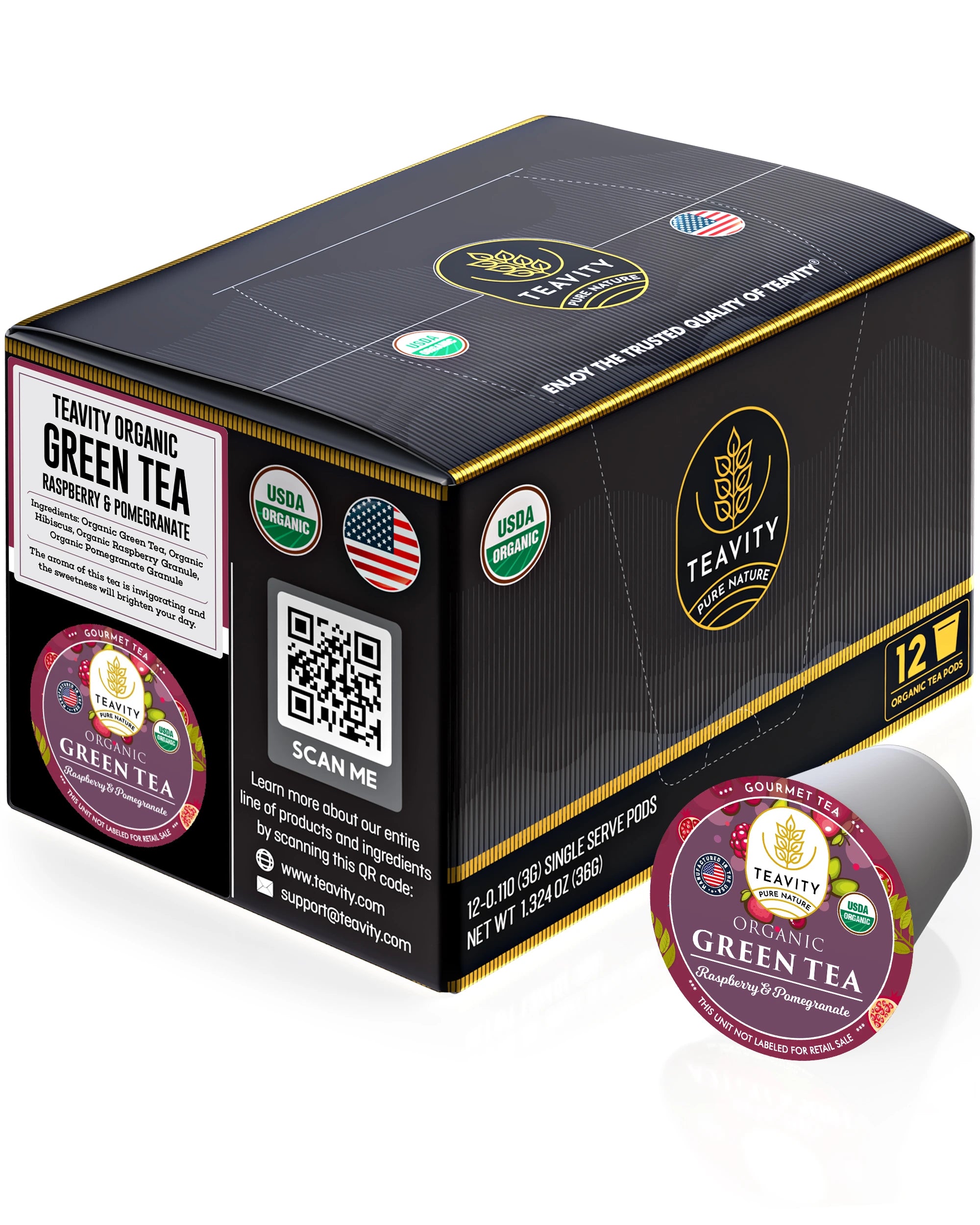 Organic Green Tea with Raspberry Pomegranate