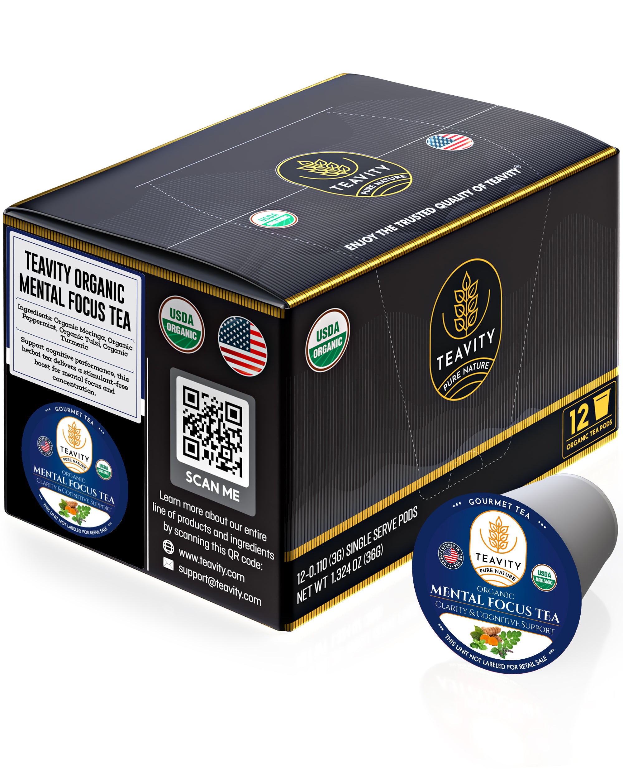 Teavity Organic Mental Focus Tea - Enhance Your Cognitive Health