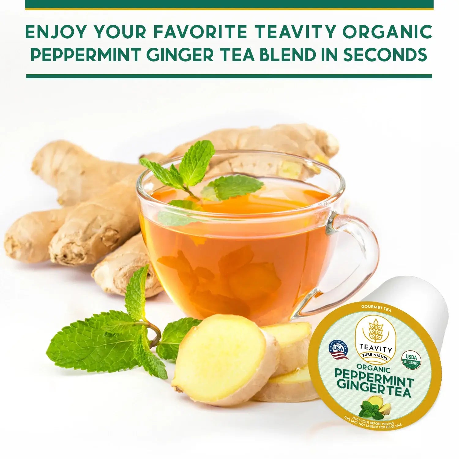 Organic Ginger Peppermint Tea Blend in Seconds Teavity