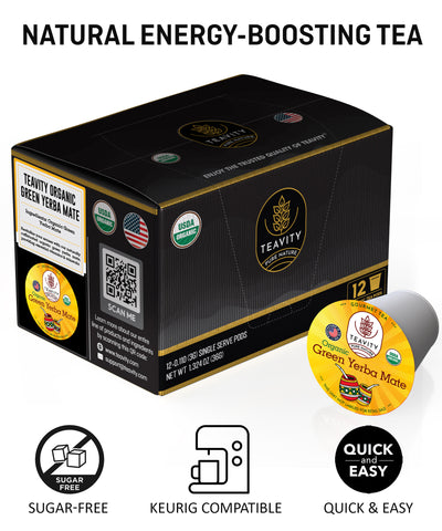 Yerba Mate Tea Pods for Keurig K Cups Organic Unsmoked