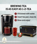 Brewing instructions for Teavity organic hibiscus tea pods in K-Cup machines