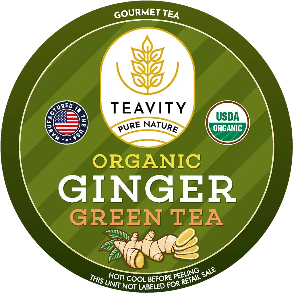 Organic Green Tea with Ginger K-Cups – Energizing Ginger Green Tea Pods - Teavity