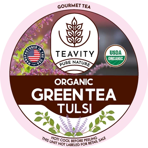 Organic Tulsi Green Tea Pods for Keurig – Naturally Caffeinated Holy Basil Green Tea