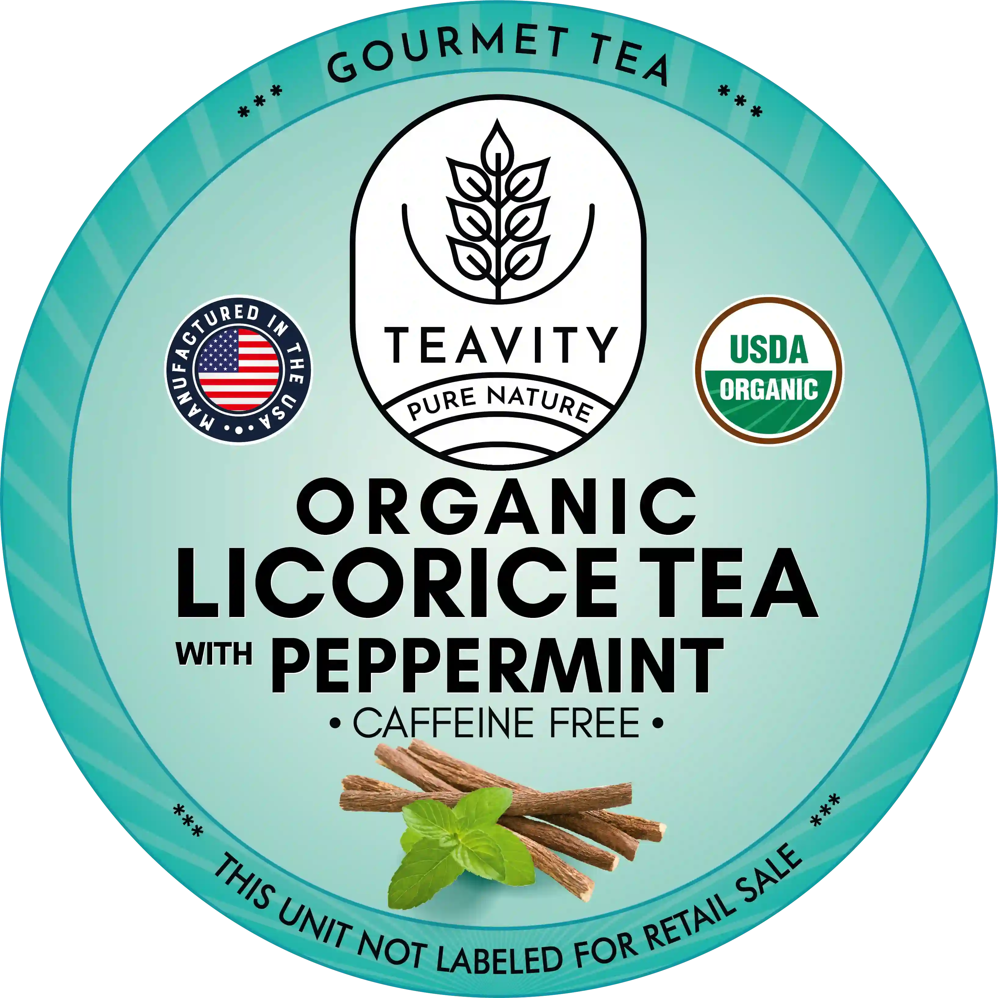 Teavity Organic Licorice Tea with Peppermint, Caffeine Free Tea