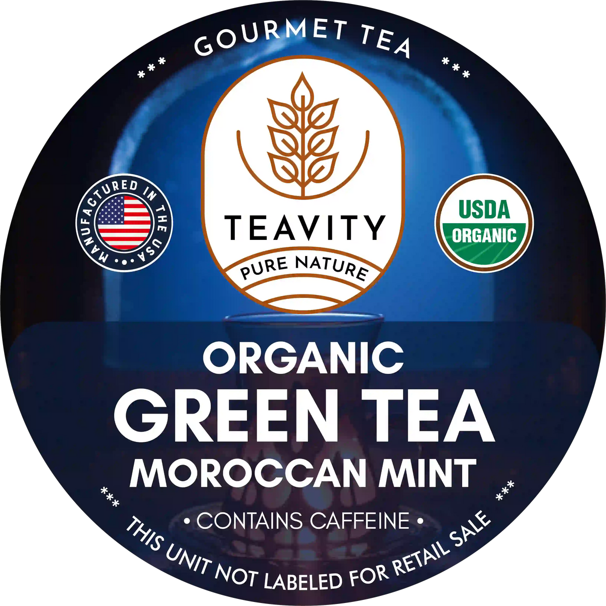 Teavity Organic Moroccan Mint Green Tea pod lid