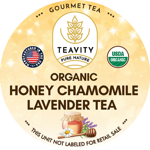 Organic Honey Chamomile & Lavender Tea Pods – Decaf Calming Herbal Blend