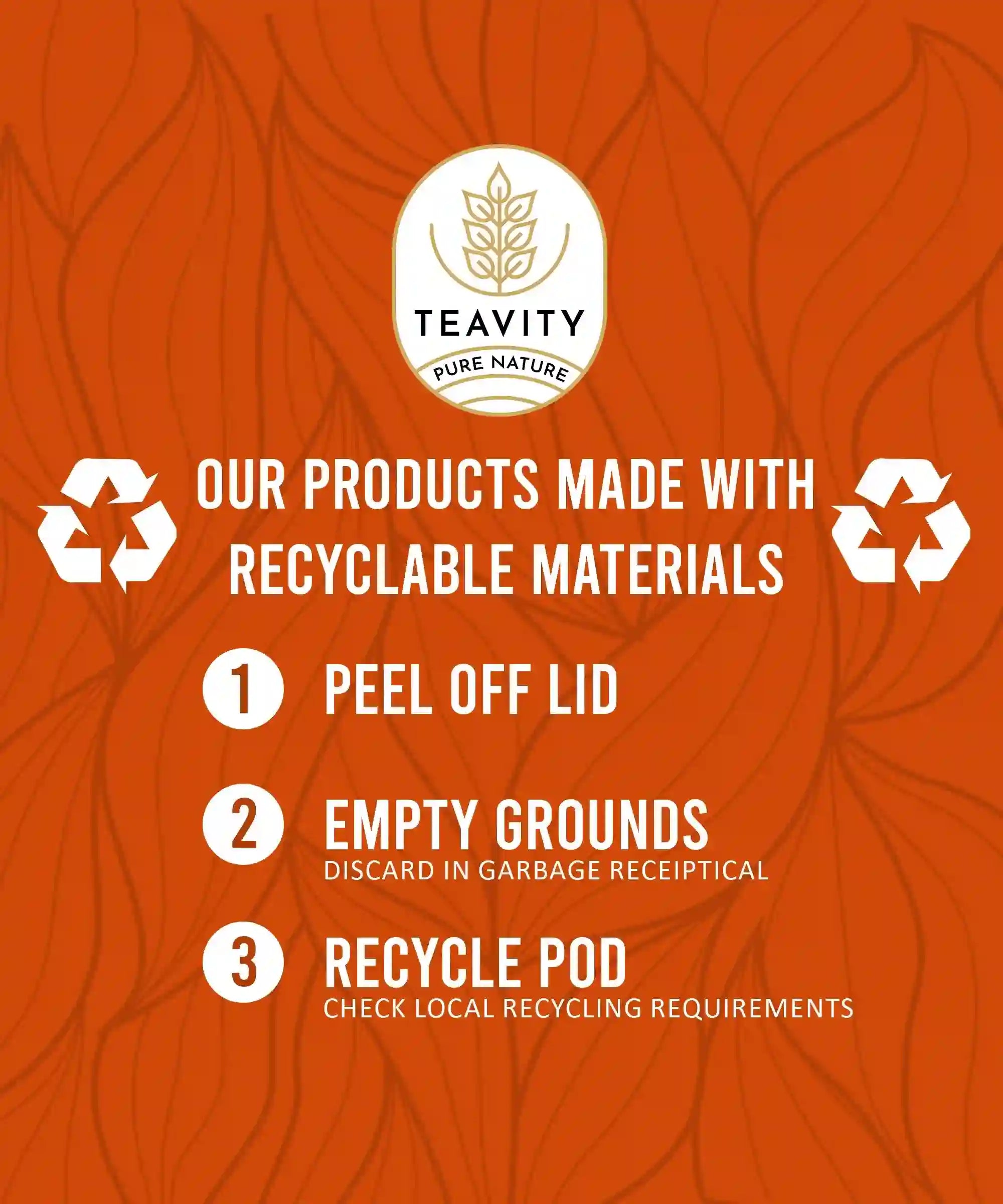Teavity recyclable Organic Earl Grey Black Tea recycling instructions