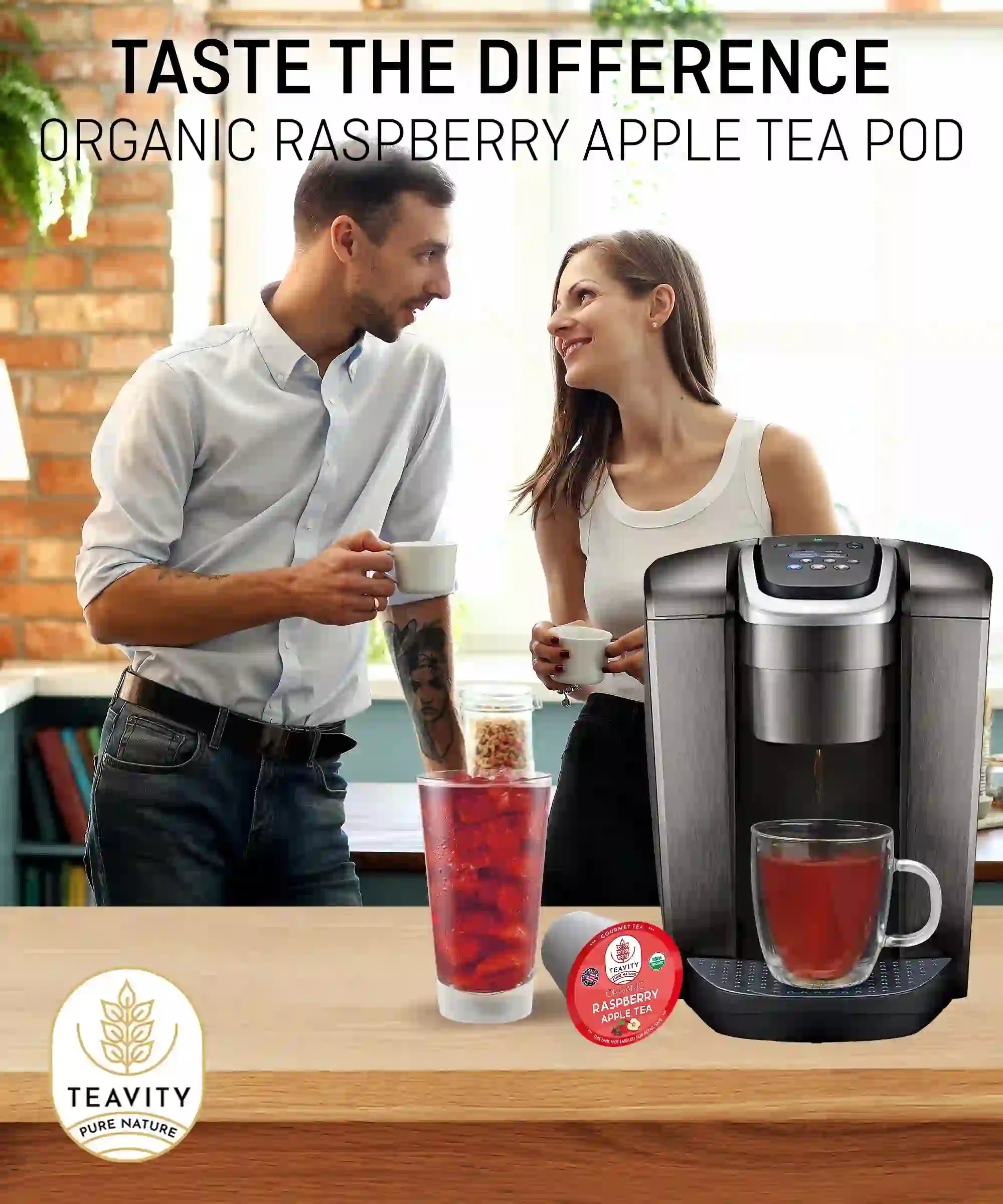 Teavity Organic Raspberry Apple Black Tea Pod, taste the difference