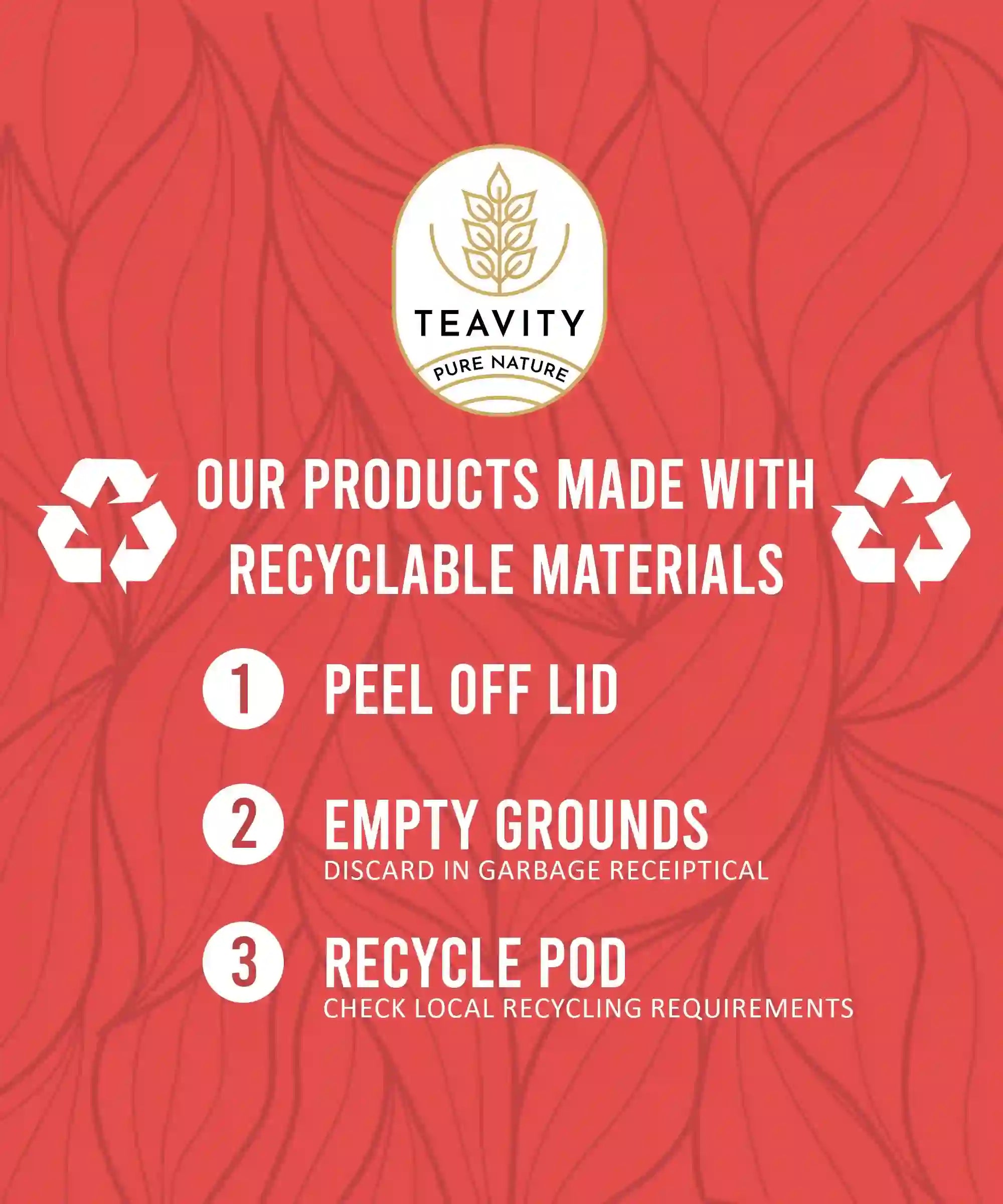 Teavity recyclable Teavity Organic Raspberry Apple Black Tea Pod, recycling instructions