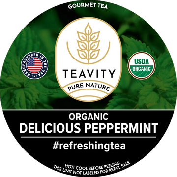 Organic Delicious Peppermint Tea Pods – Decaf Pure Peppermint (K-Cup)