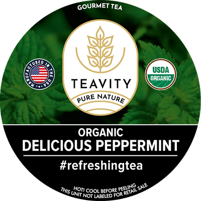Organic Delicious Peppermint Tea Pods – Decaf Pure Peppermint (K-Cup)
