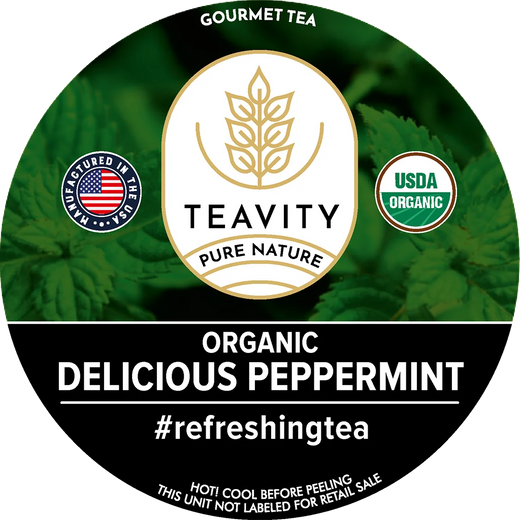 Organic Delicious Peppermint Tea Pods – Decaf Pure Peppermint (K-Cup)