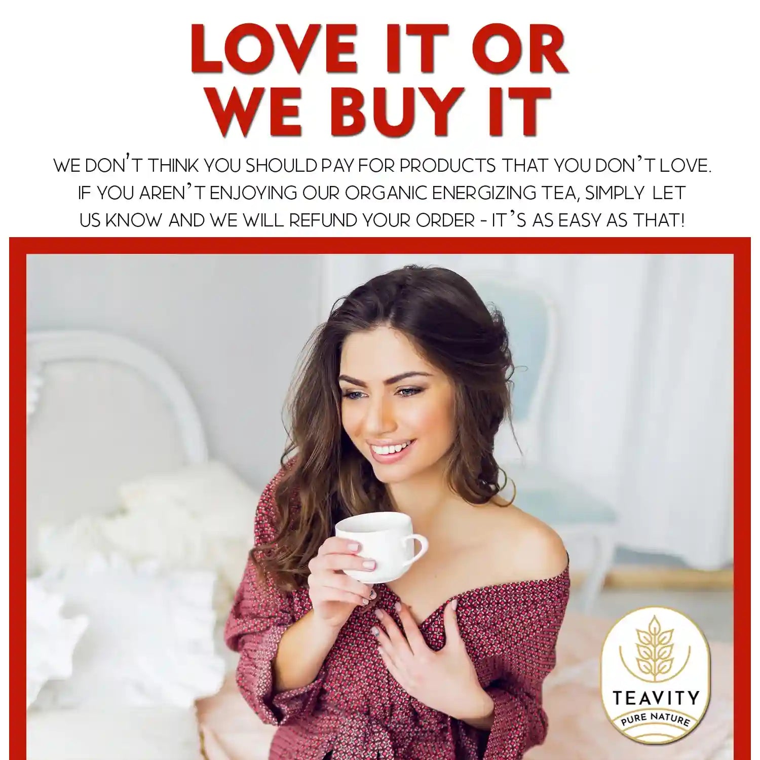 Teavity organic energizing herbal tea pods for natural morning energy boost