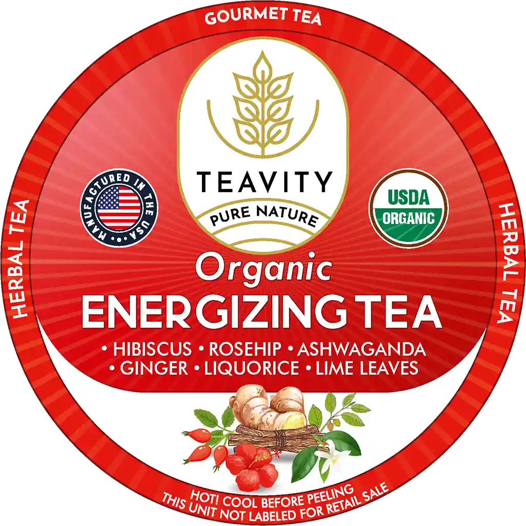 Organic Energizing Tea Pods Logo Teavity