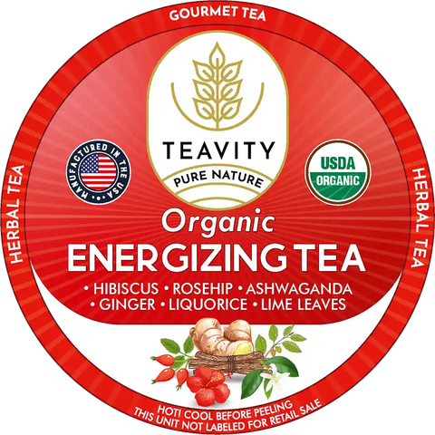 Organic Energizing Tea Pods for Keurig – Caffeine-Free Herbal Vitality Blend