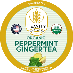 Organic Peppermint Ginger Tea Pods – Decaf Herbal K-Cups for Keurig