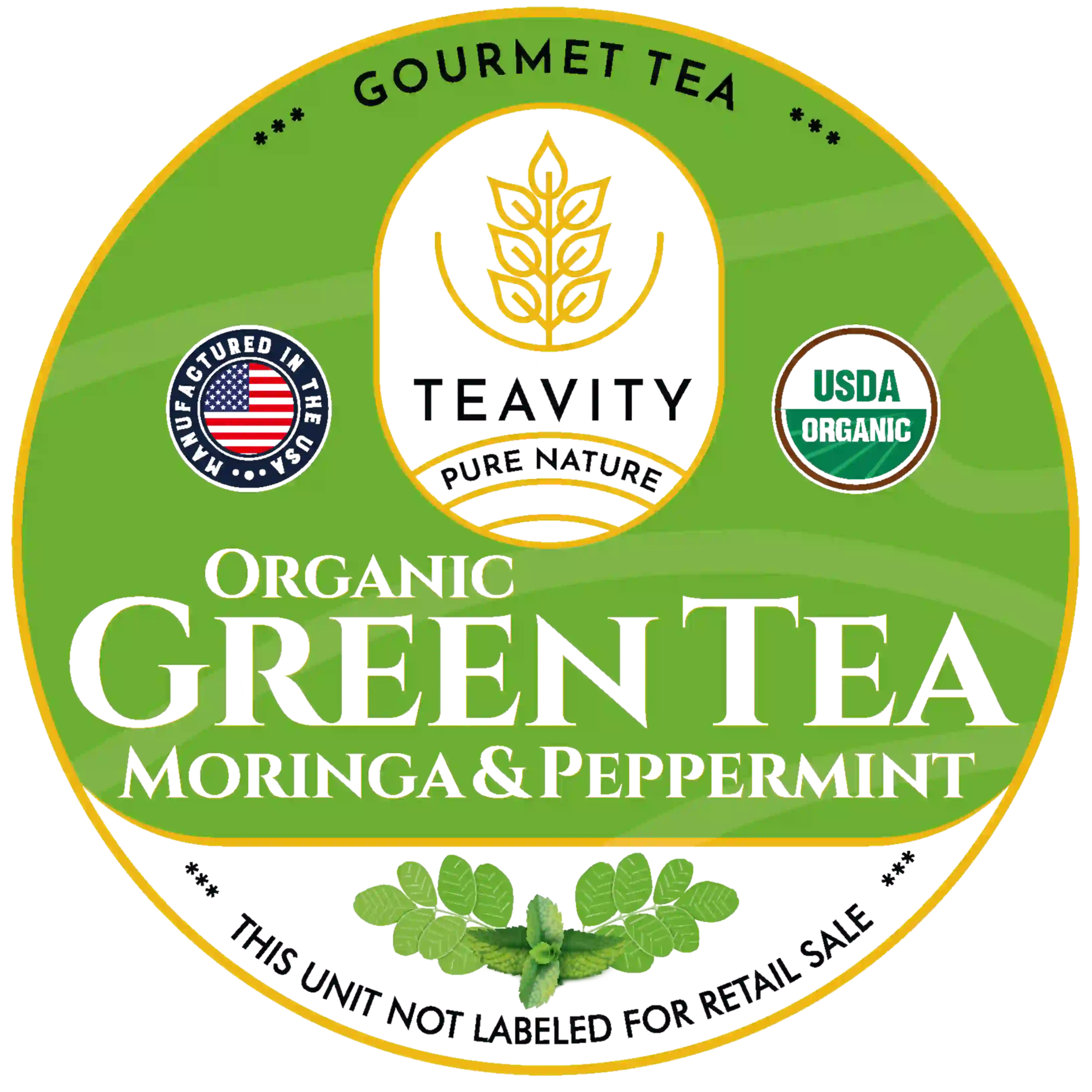 Organic Green Tea Moringa and Peppermint Logo Teavity