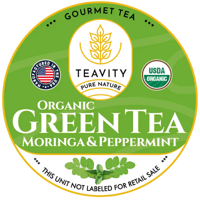 Organic Green Tea Moringa with Peppermint Pods — Energizing Antioxidant Blend