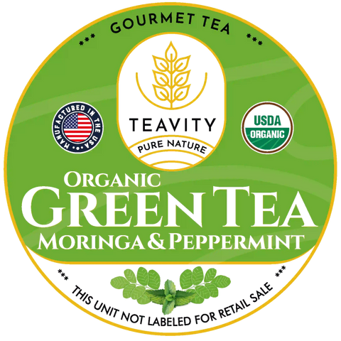 Organic Green Tea Moringa with Peppermint Pods — Energizing Antioxidant Blend