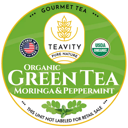 Organic Green Tea Moringa with Peppermint Pods — Energizing Antioxidant Blend