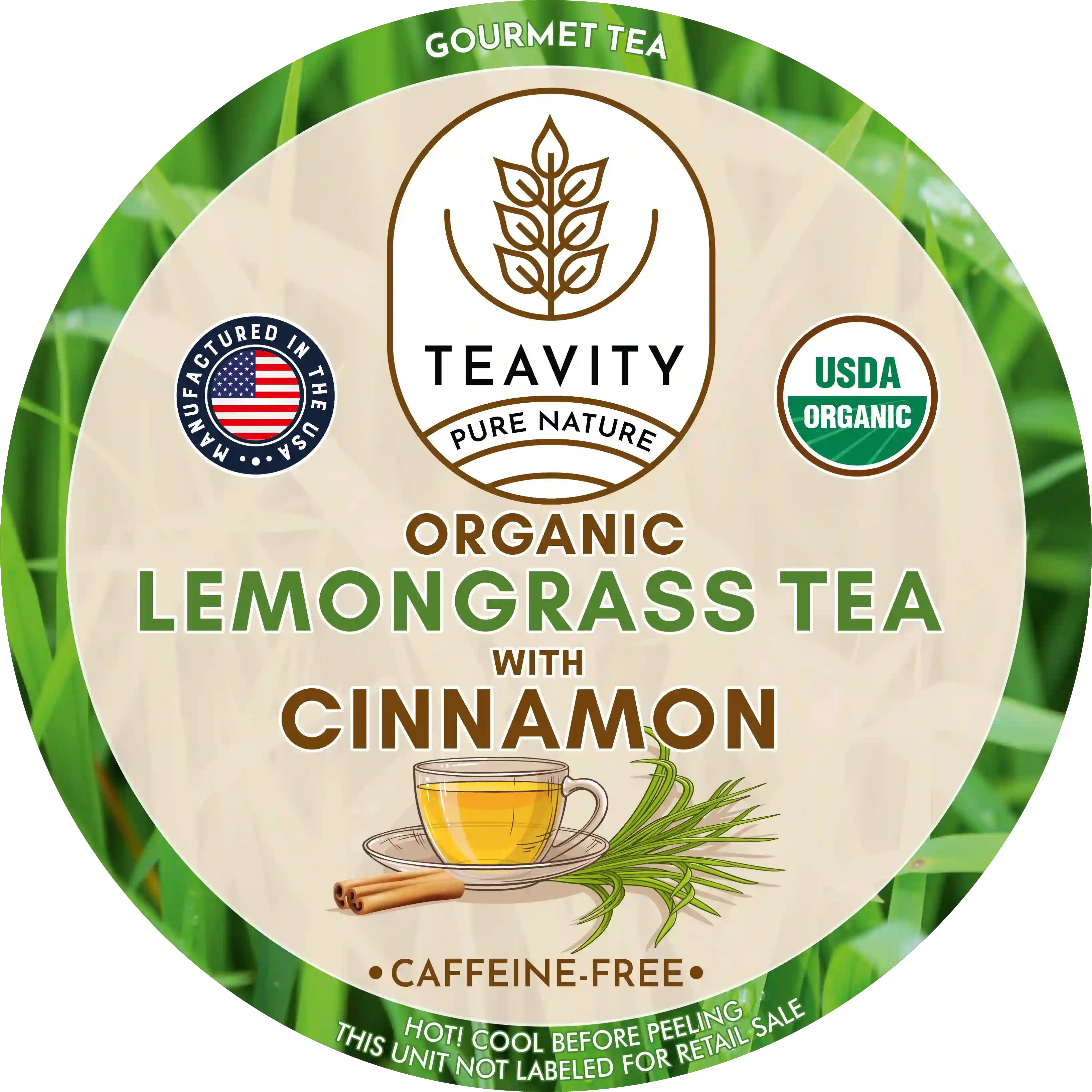 Organic Lemongrass Tea with Cinnamon – Decaf Herbal Keurig Blend Teavity