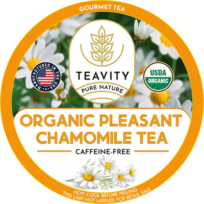 Teavity Organic Pleasant Chamomile Tea Pods – Organic Chamomile Tea - Naturally Decaf & Calming