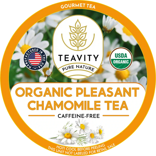 Teavity Organic Pleasant Chamomile Tea Pods – Organic Chamomile Tea - Naturally Decaf & Calming