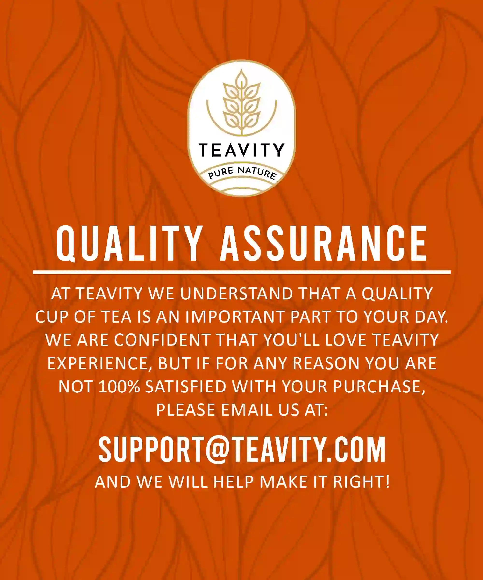 Quality assurance guarantee for organic immunity booster tea - Teavity