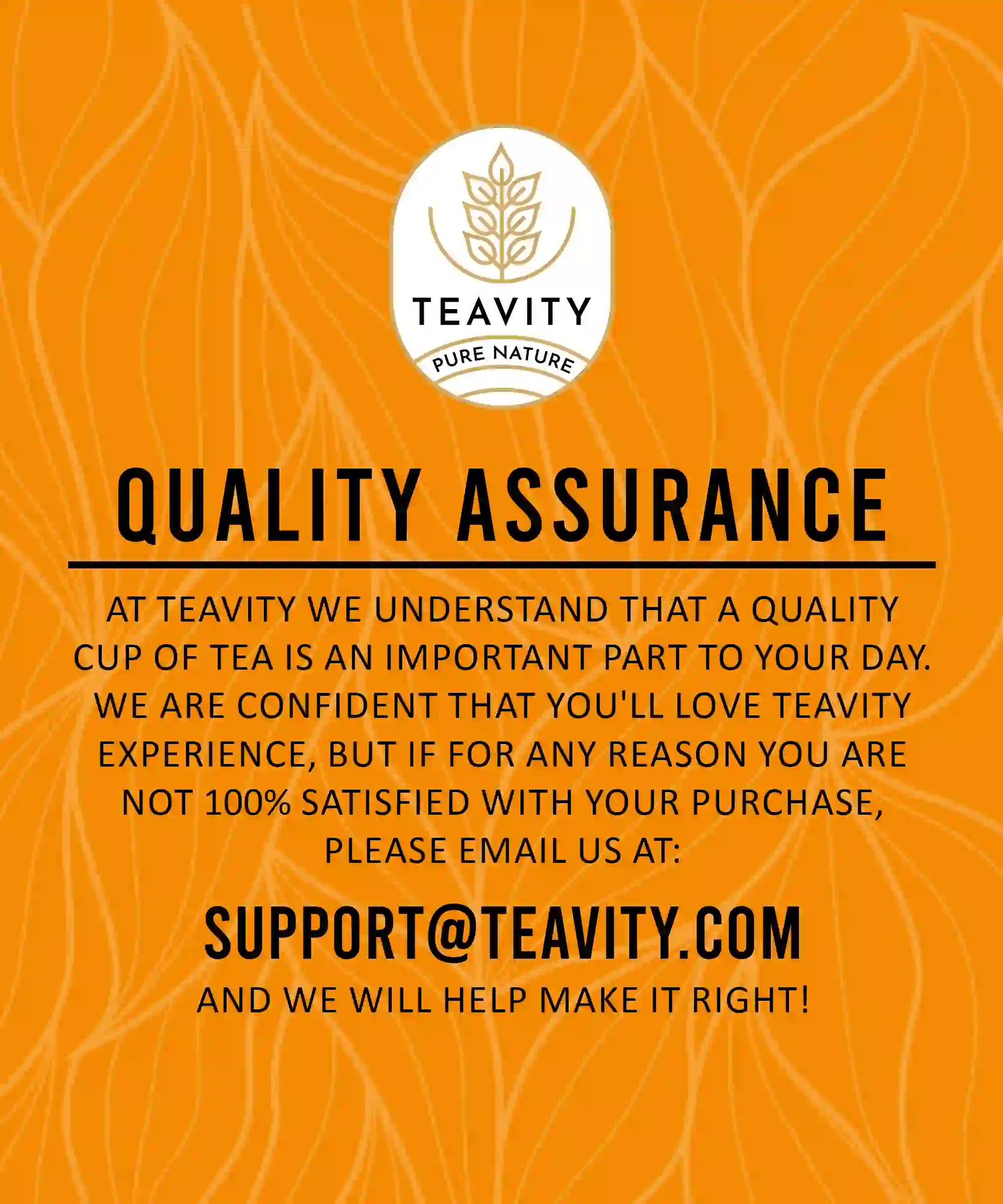 Quality assurance guarantee for organic tea - Teavity