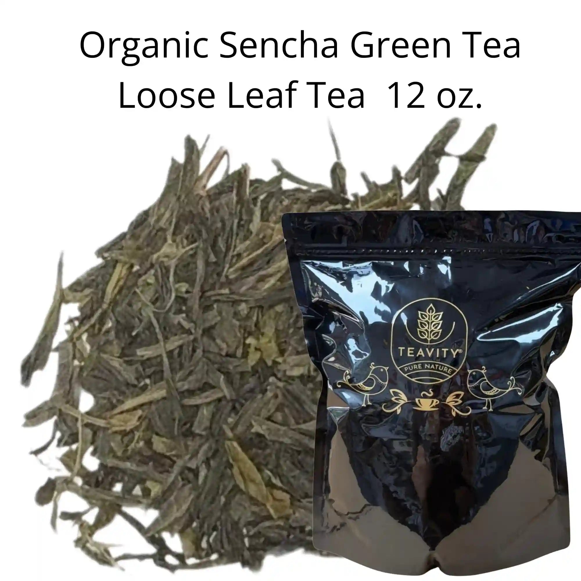 Sencha Tea Loose Leaf Organic Green Tea with bag