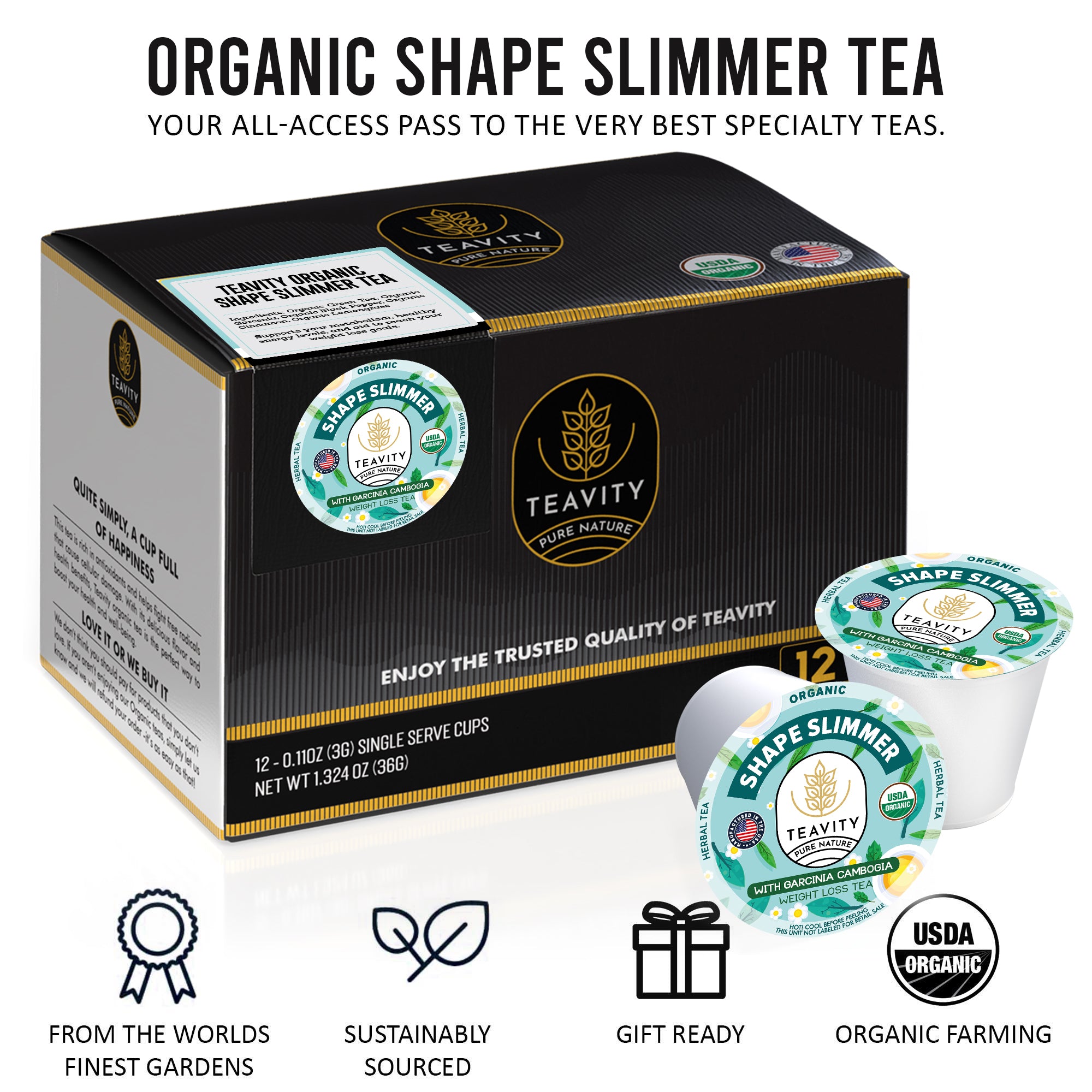 Teavity Organic Shape Slimmer green tea garcinia pods for Keurig