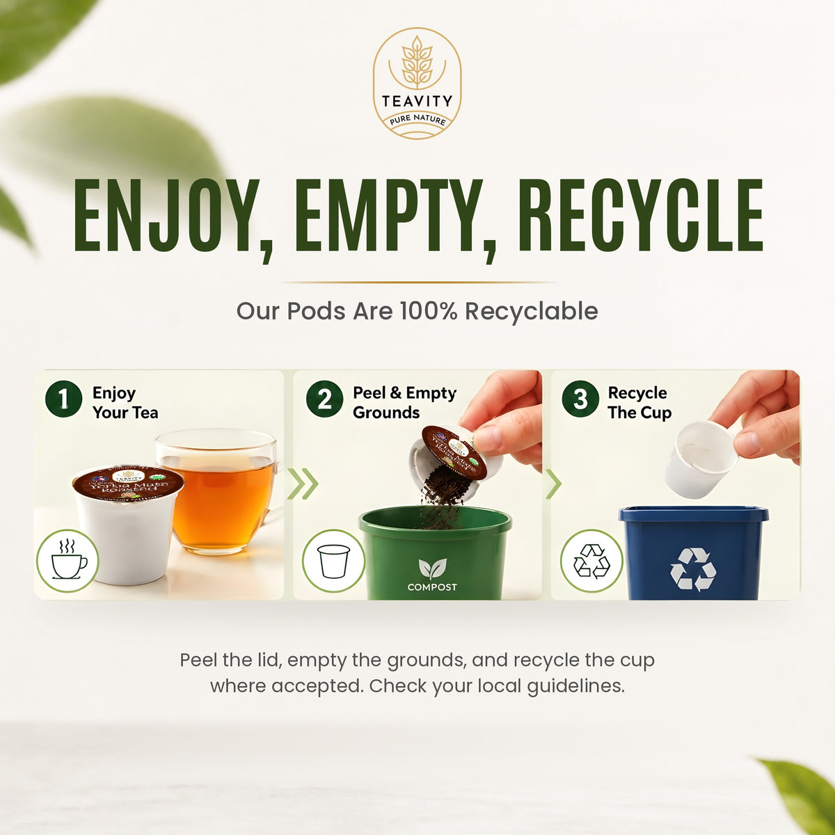 Enjoy, empty, recycle: Teavity tea pods are recyclable