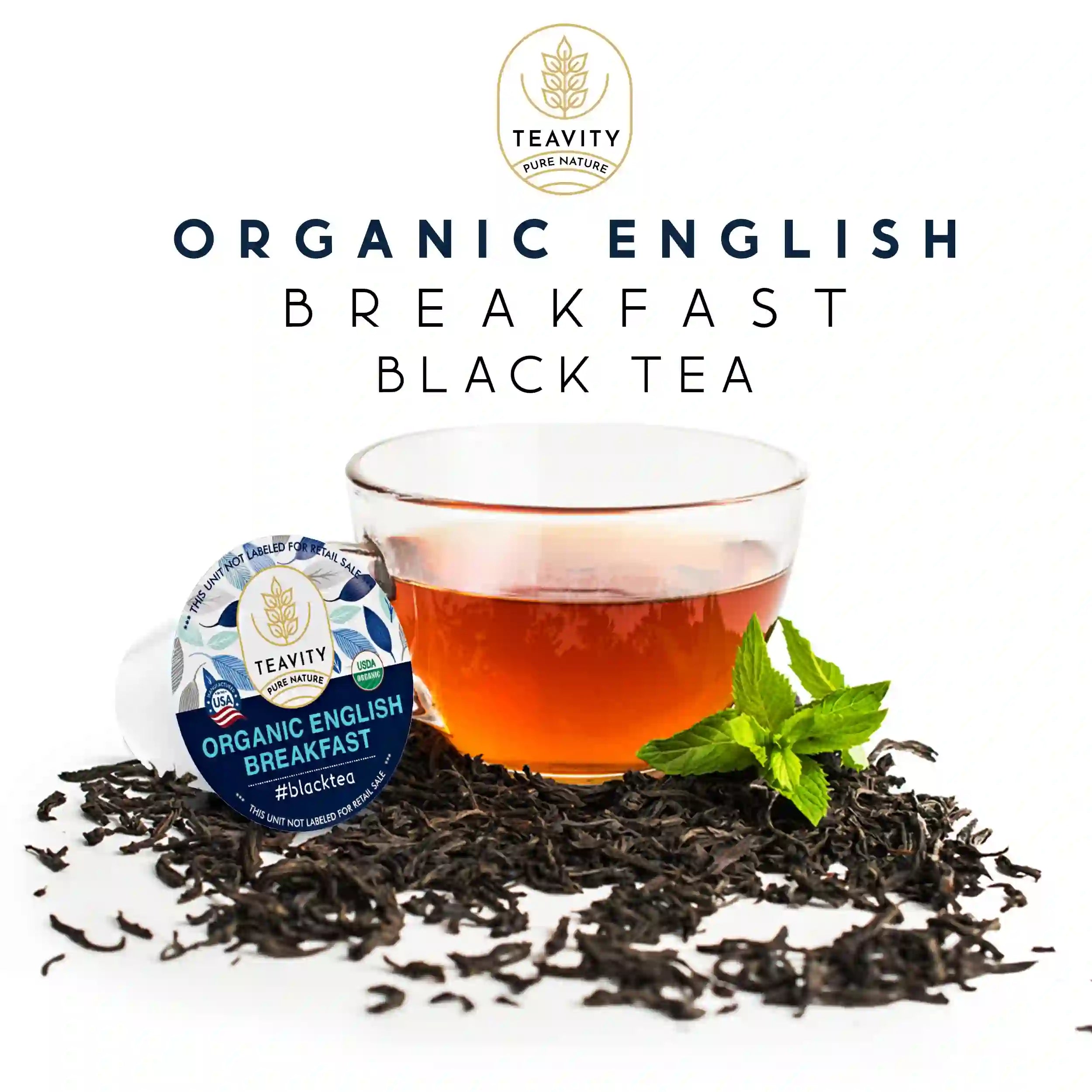 Single serve Teavity organic English Breakfast black tea pod for Keurig