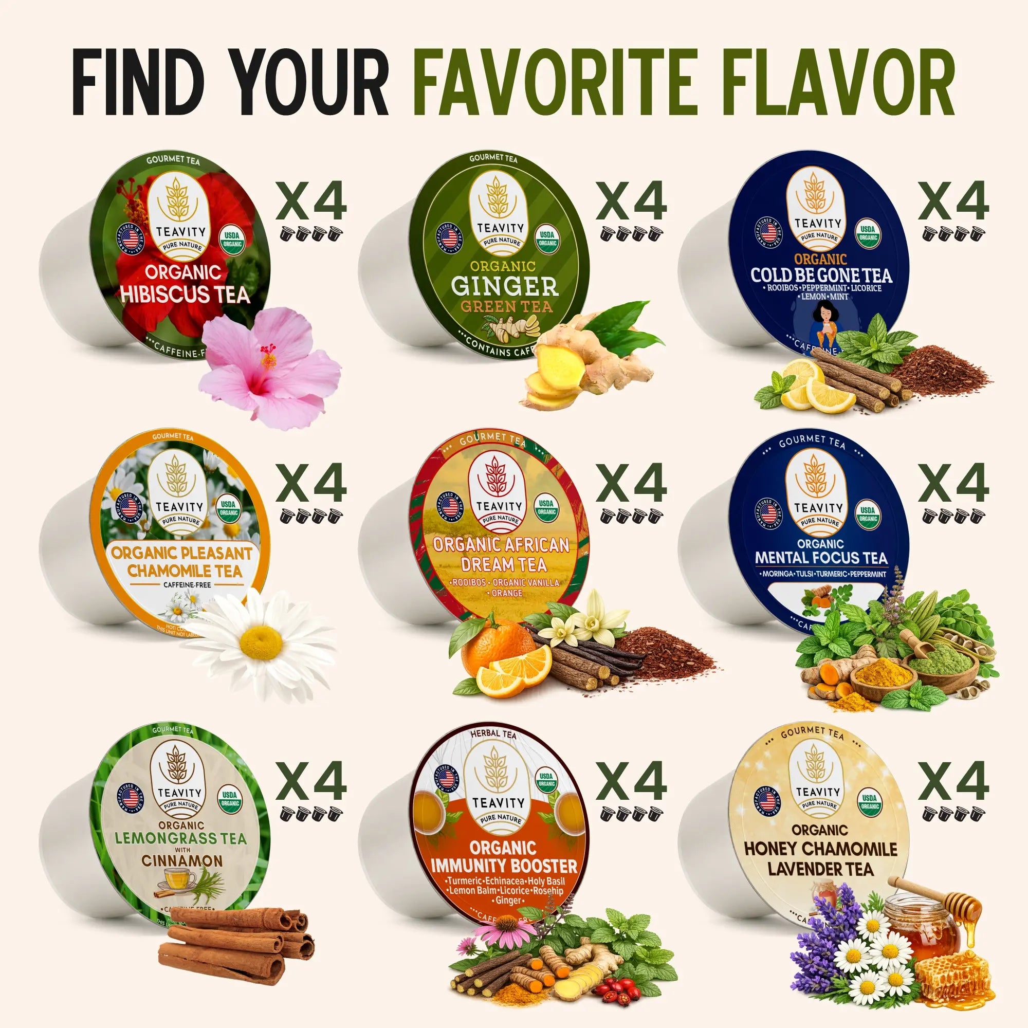 herbal tea pod flavors