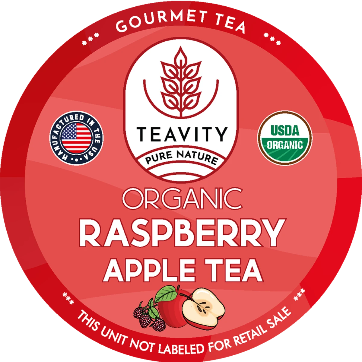 Teavity Organic Raspberry Apple tea pod lid