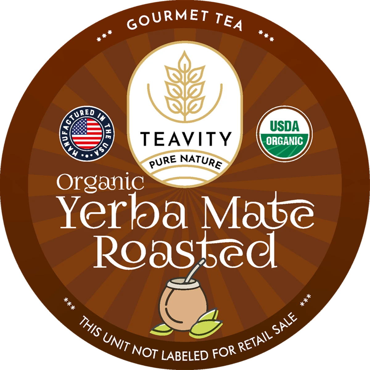 Teavity Organic Roasted Yerba Mate tea pod lid