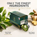 Only the finest ingredients, hand-picked green tea and real organic ginger root, 24 count box