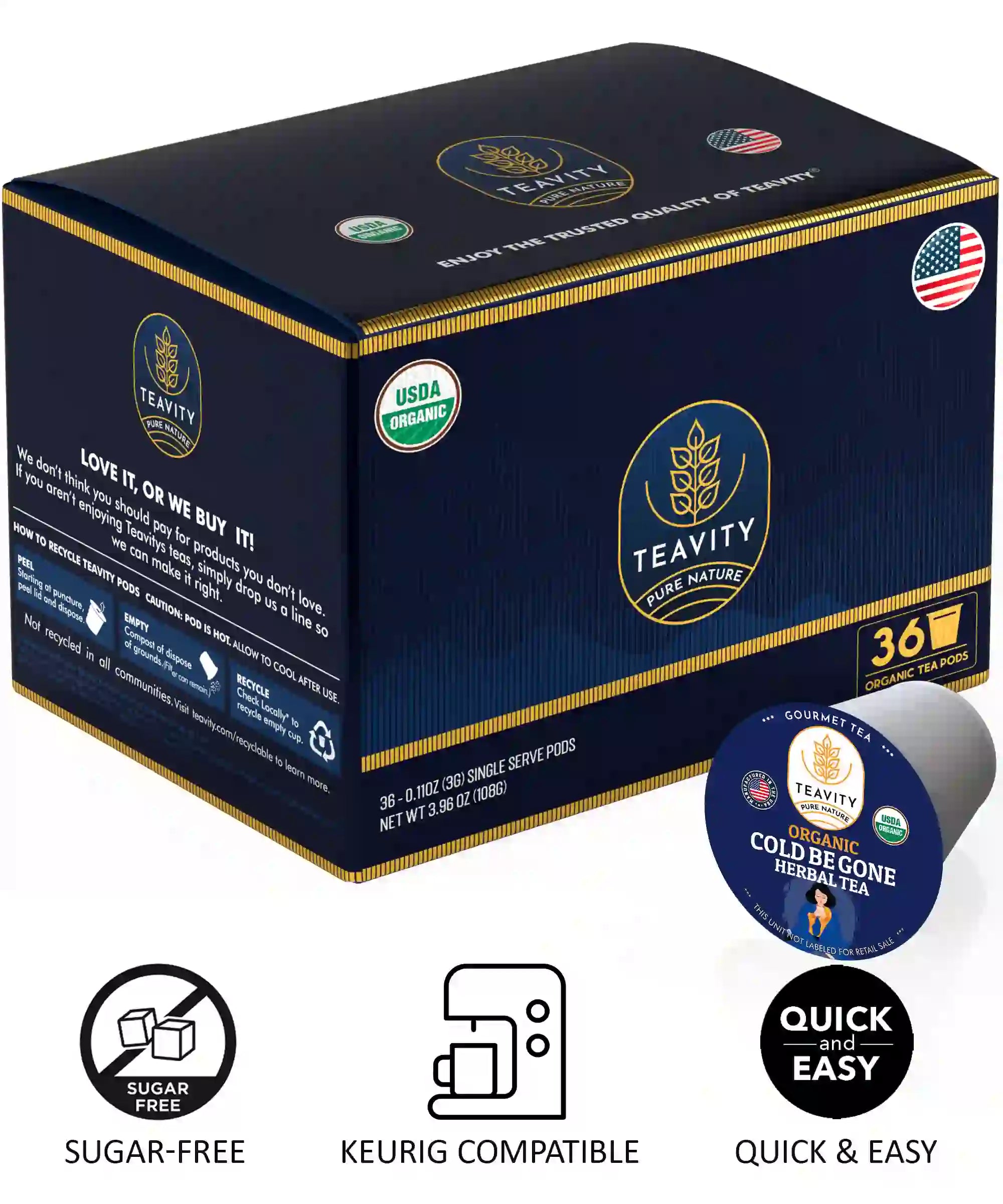 organic cold tea k cup box - Teavity