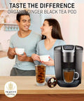 Teavity Organic Ginger Black Tea Pods brewed hot and iced in a single-serve machine