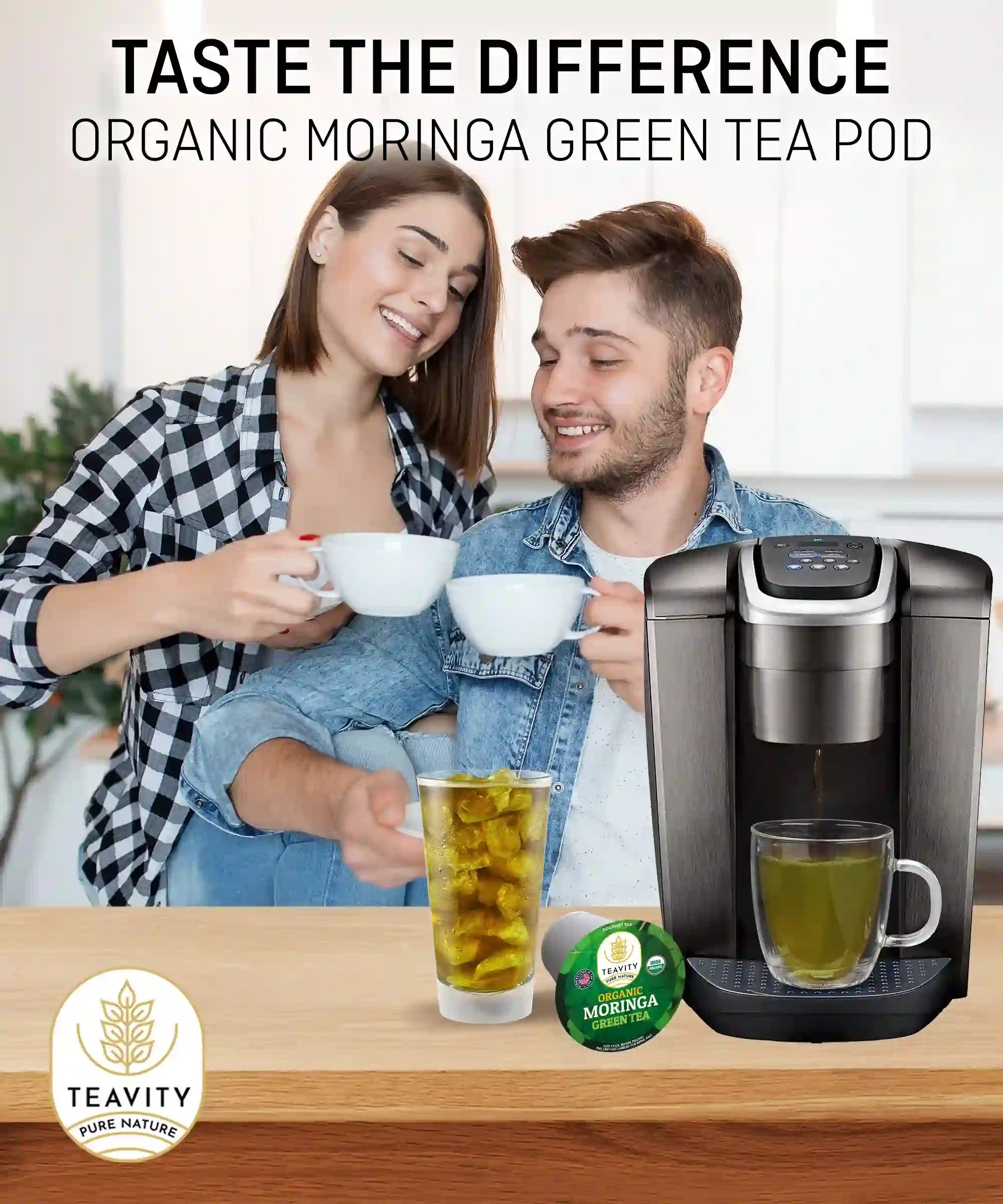 Taste the difference with Teavity Organic Moringa Green tea pod