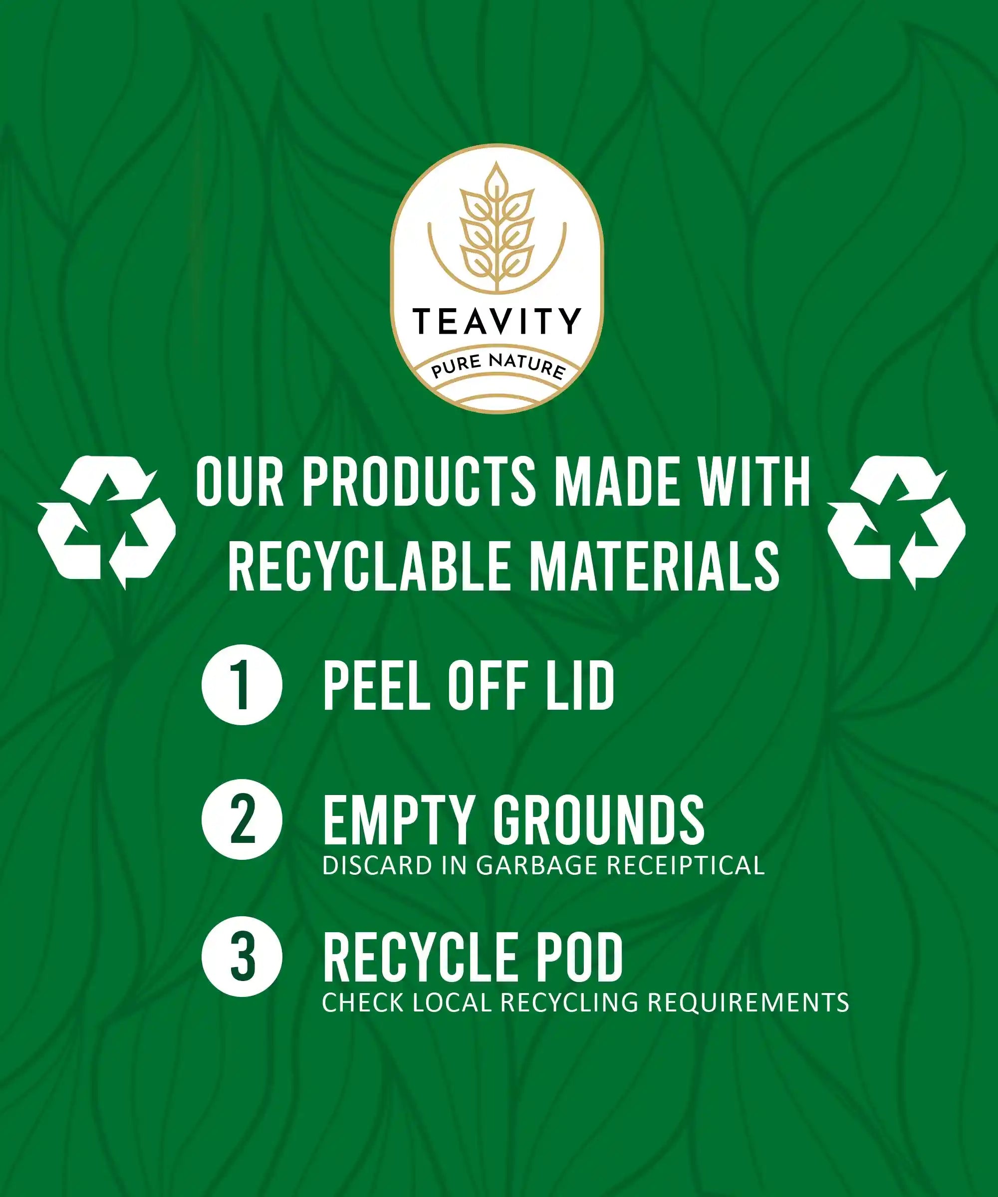 Teavity Organic moringa green tea made with recyclable materials