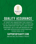 Teavity quality assurance guarantee for organic moringa green tea