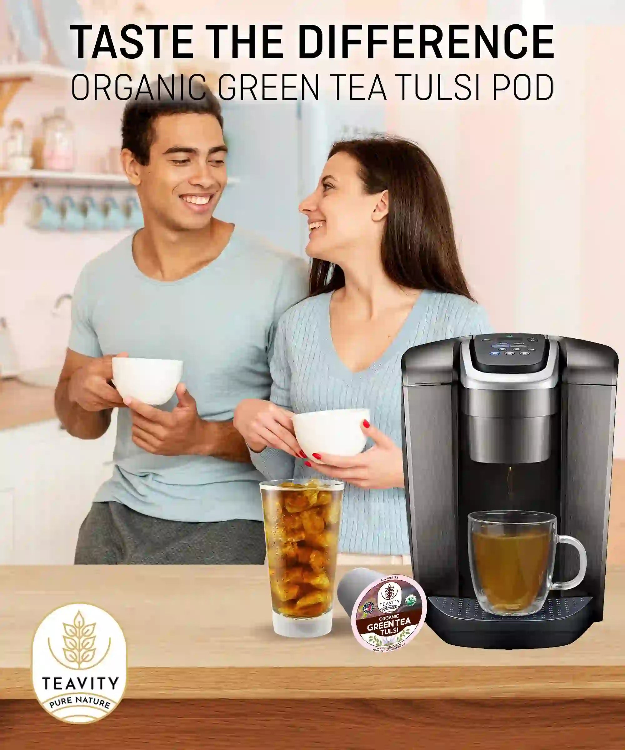 Teavity organic tulsi holy basil green tea pods for Keurig K-cup brewers